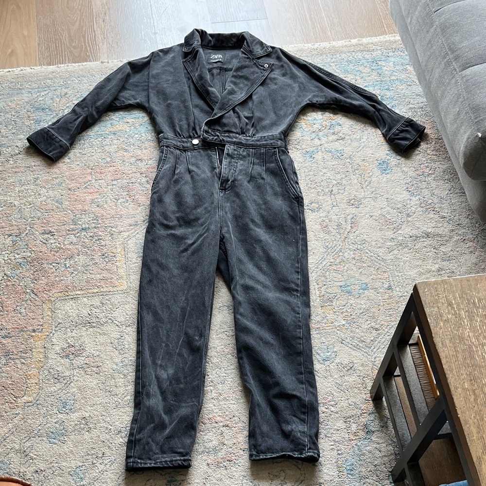 Zara black Denim jumpsuit